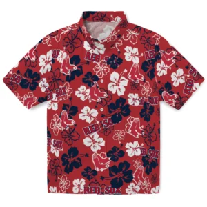 Boston Sox Hibiscus Bloom Hawaiian Shirt