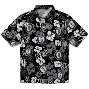 Brooklyn Nets Hibiscus Bloom Hawaiian Shirt