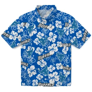 Buffalo Bulls Hibiscus Bloom Hawaiian Shirt