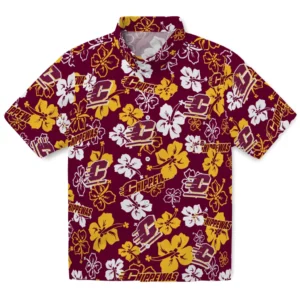 Central Michigan Chippewas Hibiscus Bloom Hawaiian Shirt