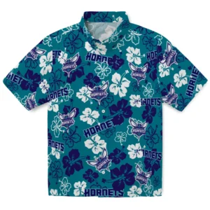Charlotte Hornets Hibiscus Bloom Hawaiian Shirt