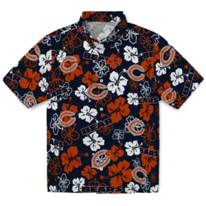 Chicago Bears Hibiscus Bloom Hawaiian Shirt