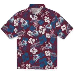 Colorado Avalanche Hibiscus Bloom Hawaiian Shirt