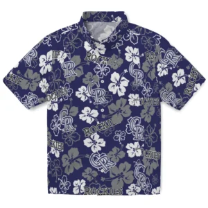 Colorado Rockies Hibiscus Bloom Hawaiian Shirt