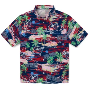 Columbus Blue Jackets Flamingo Retreat 2026 Hawaiian Shirt