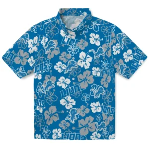 Detroit Lions Hibiscus Bloom Hawaiian Shirt