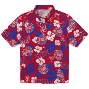 Detroit Pistons Hibiscus Bloom Hawaiian Shirt