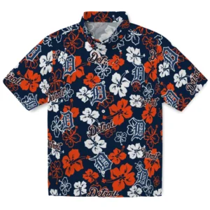 Detroit Tigers Hibiscus Bloom Hawaiian Shirt