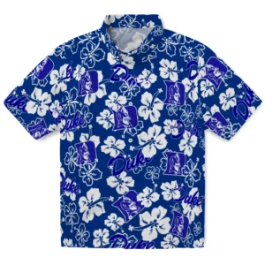 Duke Devils Hibiscus Bloom Hawaiian Shirt