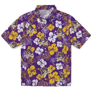 East Carolina Pirates Hibiscus Bloom Hawaiian Shirt