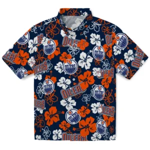 Edmonton Oilers Hibiscus Bloom Hawaiian Shirt