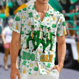 Dancing Hooligan Hawaiian Shirt Funny 45-47 Merch St Patrick's Day Shirt