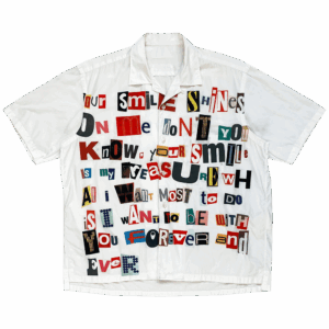 Junya Watanabe Poem Hawaiian Shirt Junya Watanabe Ransom Note Poem Shirt Gifts For Fans