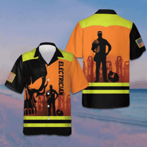 Electrician Skull Hawaiian Shirt Summer Short Sleeve Shirts Best Gifts For Electricians