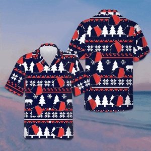 Paris Ugly Christmas Pattern Hawaiian Shirt Men's Christmas Shirts Gifts For Husband