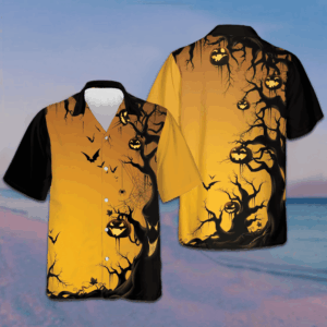 Scary Halloween Tree Hawaiian Shirt Horror Button Up Shirts Gifts For Halloween Men