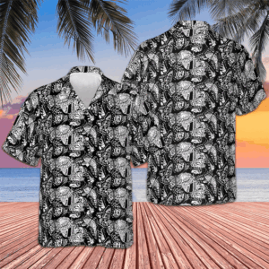Black And White Butterfly Hawaiian Shirt Men's Vacation Button Up Shirts Gifts For Son