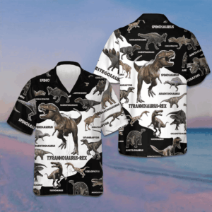 Dinosaur Hawaiian Shirt Men's Button Down Shirts For Summer Gifts For Animal Lovers