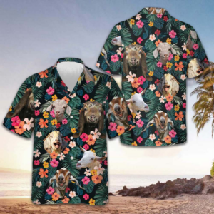 Goat Aloha Hawaiian Shirt Beach Button Up Shirts For Men Gifts For Goat Lovers