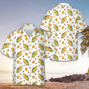 Corns And Leaves Hawaiian Shirt Men's Button Down Beach Shirts Gifts For Brother