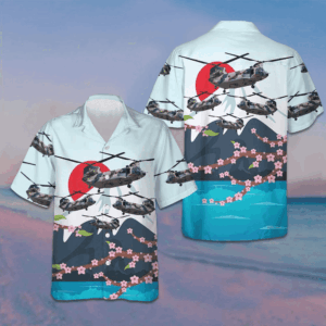 Japanese Helicopter Hawaiian Shirt Button Up Summer Shirts For Men Gifts For Hubby