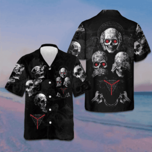Idgaf Skull Hawaiian Shirt Gothic Skull Horror Button Up Gifts For Halloween