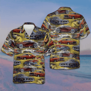 Retro Cars Hawaiian Shirt Men's Summer Button Down Shirts Gifts For Car Lovers