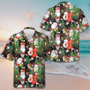 Santa Pattern Hawaiian Shirt Merry Christmas Funny Shirt Gifts For Family