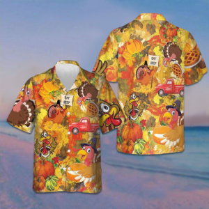 Thanksgiving Turkey Wishbone Hawaiian Shirt Fall Leaves Gobble Shirt Gifts For Thanksgiving