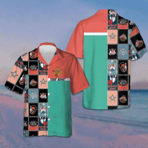 Red Blue Vintage Bowling Hawaiian Shirt Summer Button Up Gifts For Bowlers Men