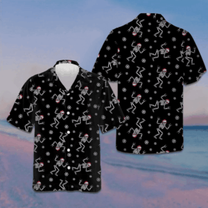 Christmas Rock Hawaiian Shirt Funny Christmas Skeleton Shirt Gifts For Husband