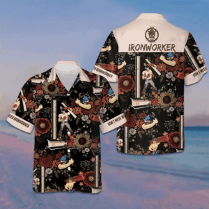 Don't Mess With Ironworker Hawaiian Shirt Summer Button Up Shirts Men's Gifts For Ironworkers
