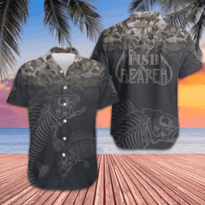 Fish Reaper Skull Skeleton Hawaiian Shirt Beach Button Down Unique Gifts For Friends