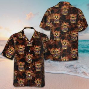 Skull Monster Burger Hawaiian Shirt Unique Design Burger Shirt Gift Ideas For Men