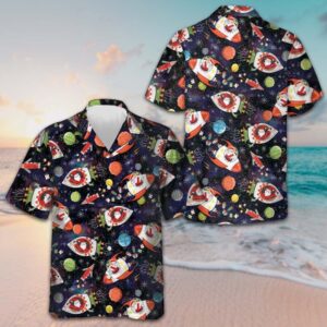 Santa In Outer Space Hawaiian Shirt Matching Christmas Shirts Gifts For Brother