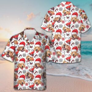 Golden Retriever Santa Hawaiian Shirt Funny Christmas Dog Shirt Gifts For Him