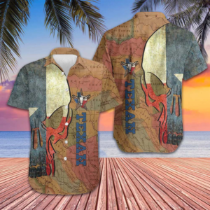 Vintage Texas Flag And Map Pattern Hawaiian Shirt Proud Texas Shirt Gifts For Texans
