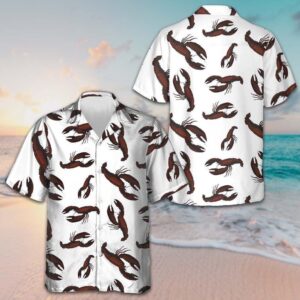 Dark Lobster Hawaiian Shirt Short Sleeve Button Up Beach Shirts Gifts For My Husband