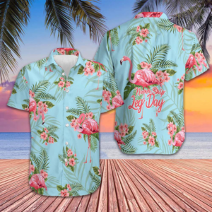 Flamingo Tropical Pattern Hawaiian Shirt Never Skip Leg Day Flamingo Shirt Gifts For Him
