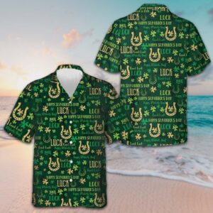 Good Luck St Patrick's Day Hawaiian Shirt Men's Short Sleeve Button Up Gifts For Irish