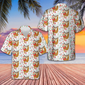 Christmas Lazy Sloths Hawaiian Shirt Funny Sloth Xmas Shirt Gifts For Boyfriend