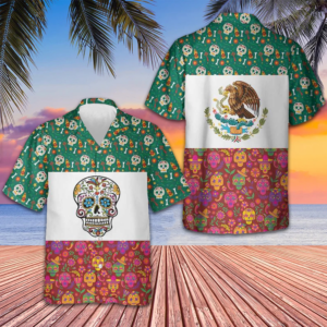 Mexico Flag Dia De Los Muertos Sugar Skull Hawaiian Shirt Day Of The Dead Shirt For Mexican