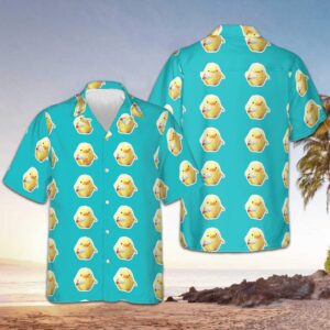 Funny Duck With Knife Hawaiian Shirt Button Down Beach Shirts Cute Gifts For Son