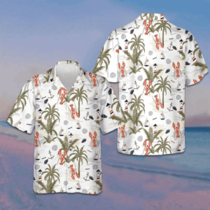 Summer Island Of Lobster Hawaiian Shirt Tropical Button Up Shirt Gifts For Him