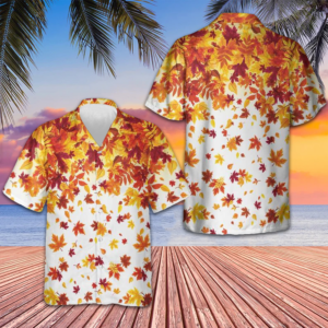 Autumn Leaves On Thanksgiving Hawaiian Shirt Men's Short Sleeve Button Up Gifts For Thanksgiving