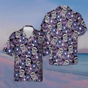 Sugar Skull Purple Hawaiian Shirt Mexican Skull Shirt Day Of The Dead Ideas