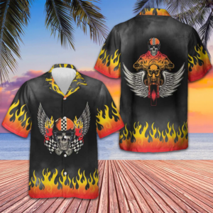 Two Wheels Forever Motorcycle Hawaiian Shirt Motorcycle Riding Skull shirt Gifts For Bikers