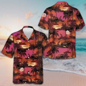 Jeep Tropical Sunset Pattern Hawaiian Shirt Cool Summer Shirts For Guys