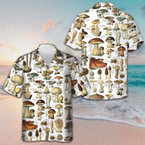 Types Of Mushroom Hawaiian Shirt Beach Button Up Gifts For Mushroom Lovers