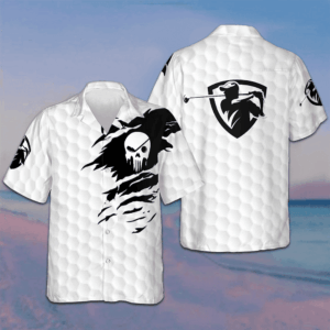 The Golf Skull Hawaiian Shirt Golf Lover Short Sleeve Button Up Beach Shirts Men